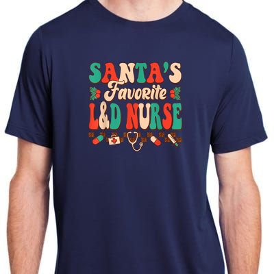 Christmas Santas Favorite L&D Nurse Labor Delivery Nurse Adult ChromaSoft Performance T-Shirt