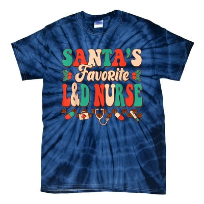 Christmas Santas Favorite L&D Nurse Labor Delivery Nurse Tie-Dye T-Shirt