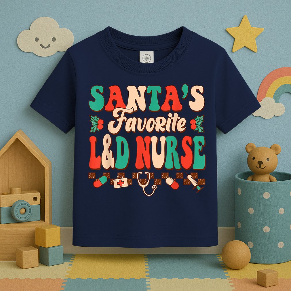 Christmas Santas Favorite L&D Nurse Labor Delivery Nurse Toddler T-Shirt