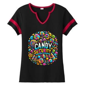 Candy Security Funny Candy Land Costume Candyland Party Ladies Halftime Notch Neck Tee