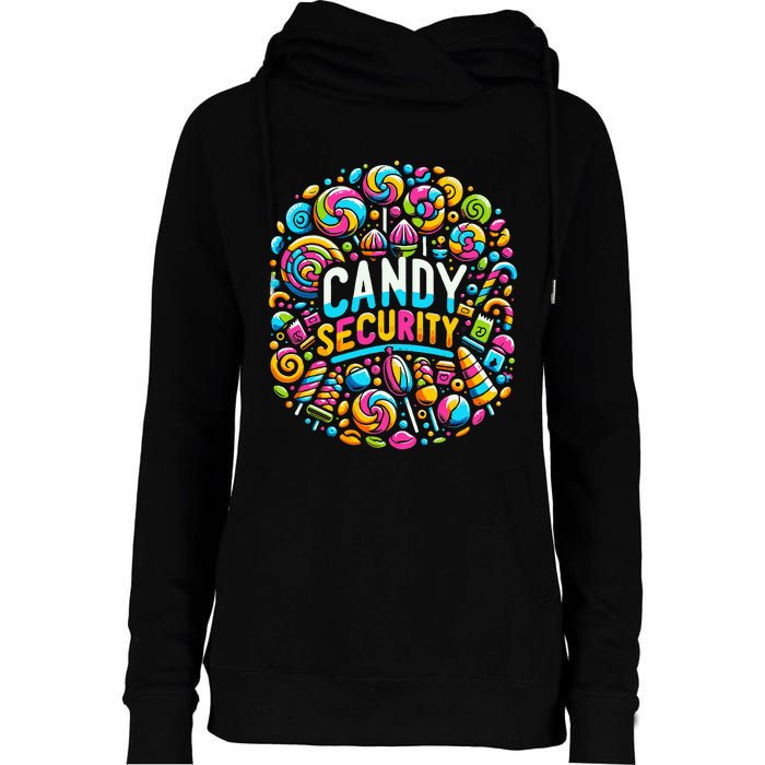 Candy Security Funny Candy Land Costume Candyland Party Womens Funnel Neck Pullover Hood