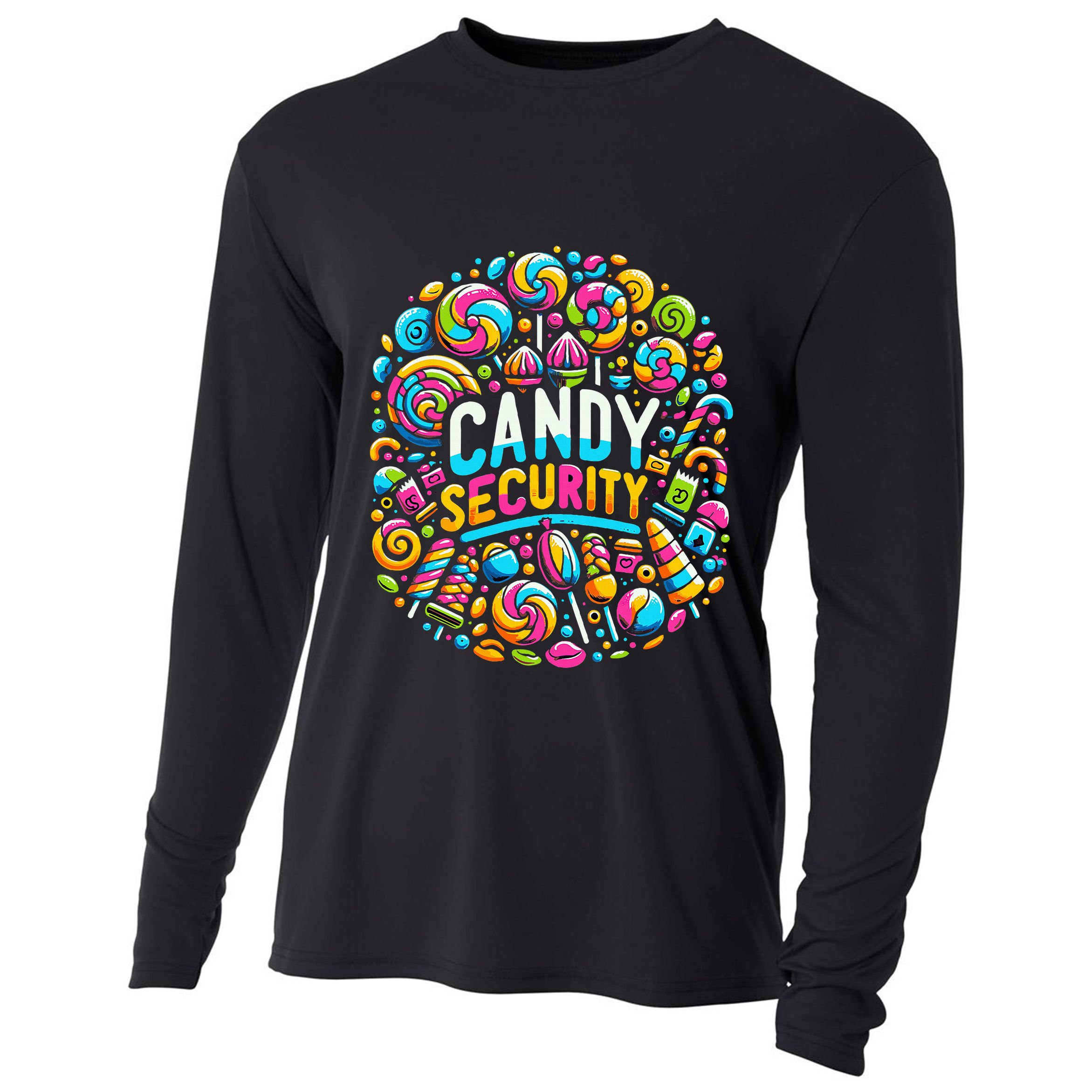 Candy Security Funny Candy Land Costume Candyland Party Cooling Performance Long Sleeve Crew
