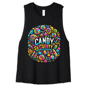 Candy Security Funny Candy Land Costume Candyland Party Women's Racerback Cropped Tank