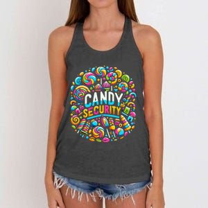 Candy Security Funny Candy Land Costume Candyland Party Women's Knotted Racerback Tank