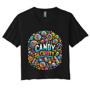 Candy Security Funny Candy Land Costume Candyland Party Women's Crop Top Tee