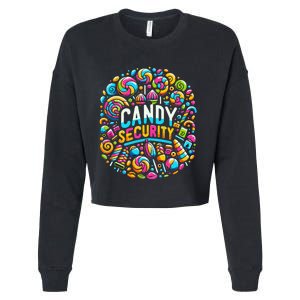 Candy Security Funny Candy Land Costume Candyland Party Cropped Pullover Crew