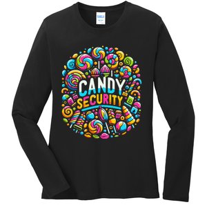 Candy Security Funny Candy Land Costume Candyland Party Ladies Long Sleeve Shirt