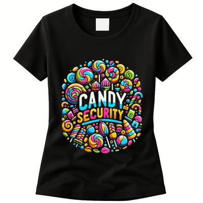 Candy Security Funny Candy Land Costume Candyland Party Womens T-Shirt