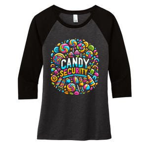 Candy Security Funny Candy Land Costume Candyland Party Women's Tri-Blend 3/4-Sleeve Raglan Shirt