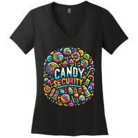 Candy Security Funny Candy Land Costume Candyland Party Women's V-Neck T-Shirt