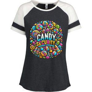 Candy Security Funny Candy Land Costume Candyland Party Enza Ladies Jersey Colorblock Tee