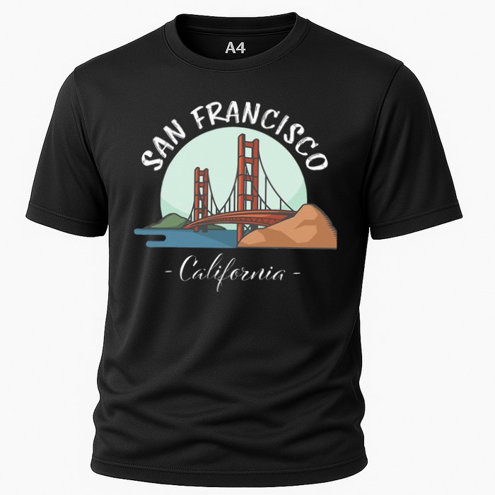 California San Francisco Gift Golden Gate Bridge Souvenir Cooling Performance Crew T-Shirt