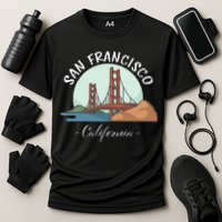 California San Francisco Gift Golden Gate Bridge Souvenir Cooling Performance Crew T-Shirt