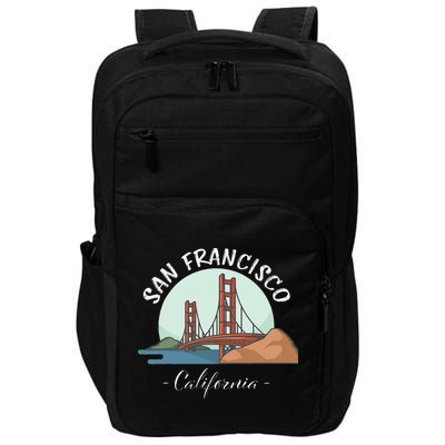 California San Francisco Gift Golden Gate Bridge Souvenir Impact Tech Backpack
