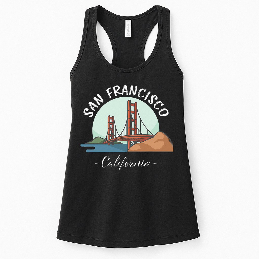 California San Francisco Gift Golden Gate Bridge Souvenir Womens Tank Top