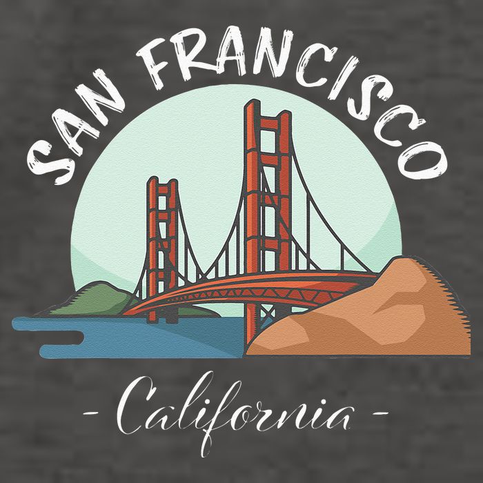 California San Francisco Gift Golden Gate Bridge Souvenir Vector Backpack