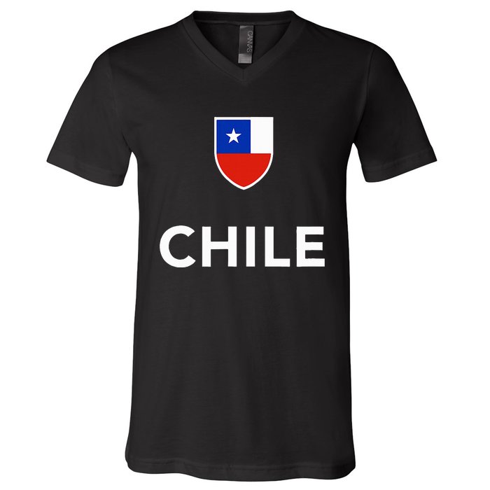 Chile Soccer Football V-Neck T-Shirt