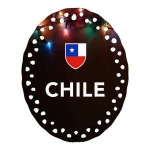 Chile Soccer Football Ceramic Oval Ornament