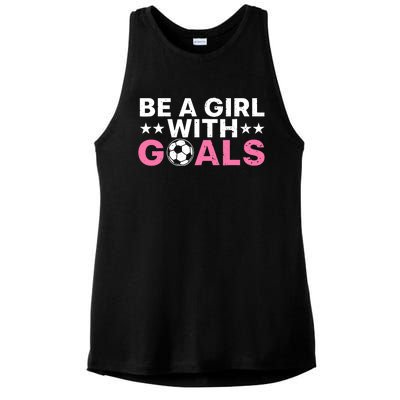 Cool Soccer For Wo Girl Football Soccer Lovers Sayings Ladies PosiCharge Tri-Blend Wicking Tank