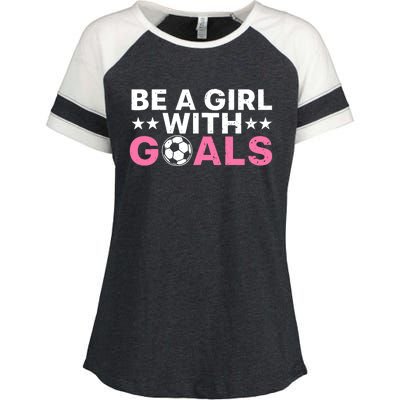 Cool Soccer For Wo Girl Football Soccer Lovers Sayings Enza Ladies Jersey Colorblock Tee