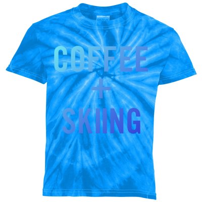 Coffee + Skiing For Skier Gift Kids Tie-Dye T-Shirt