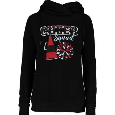 Cheer Squad Funny Cheerleader Cheerleading Red Women Girl Womens Funnel Neck Pullover Hood