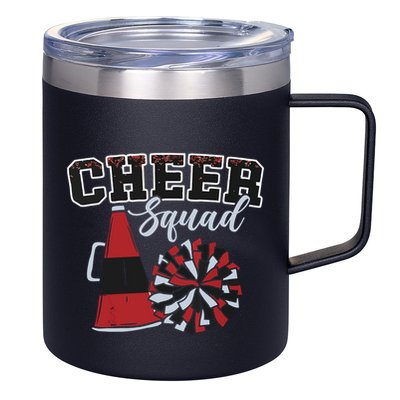 Cheer Squad Funny Cheerleader Cheerleading Red Women Girl 12oz Stainless Steel Coffee Mug