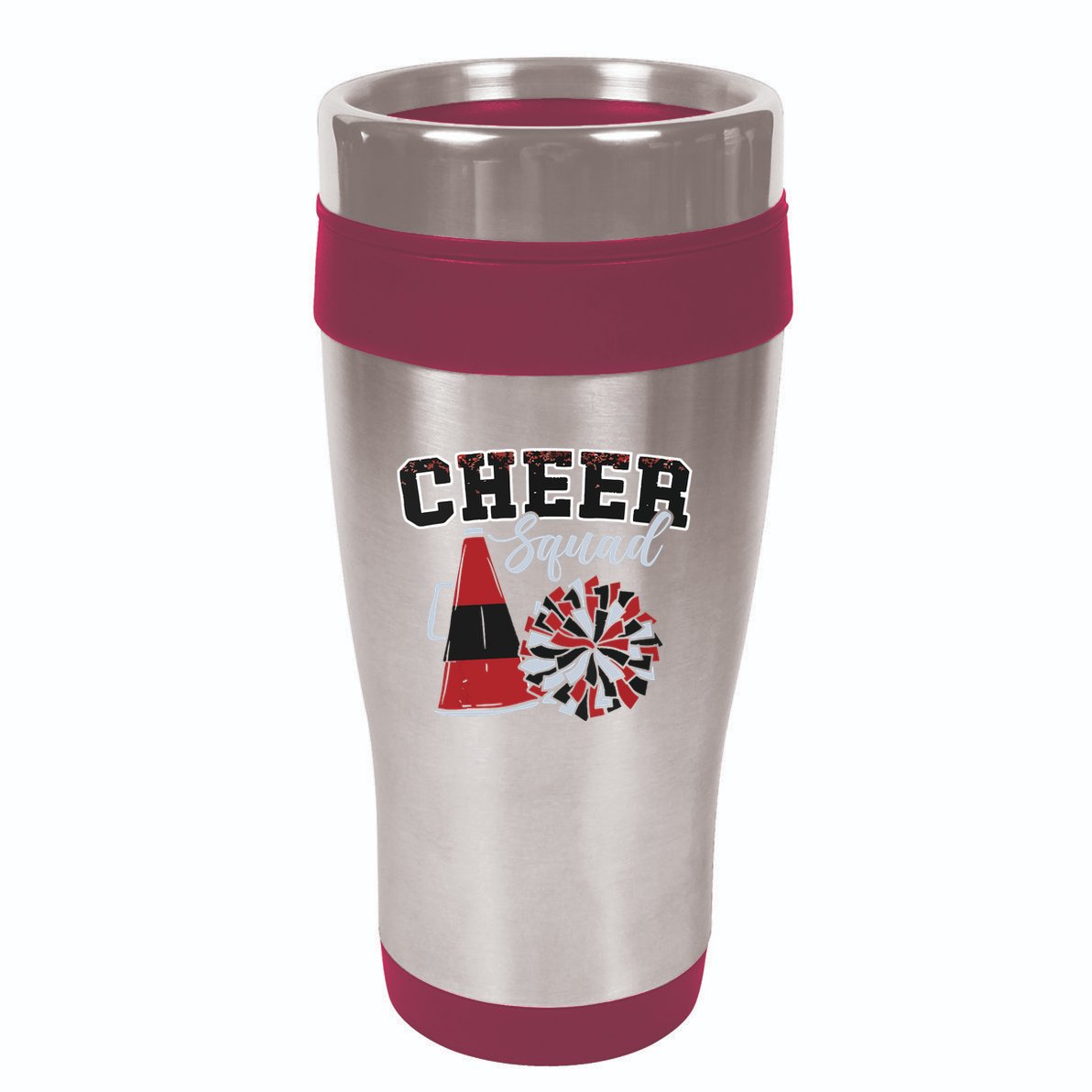Cheer Squad Funny Cheerleader Cheerleading Red Women Girl 16oz Travel Tumbler