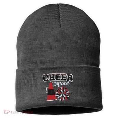Cheer Squad Funny Cheerleader Cheerleading Red Women Girl Sustainable Knit Beanie