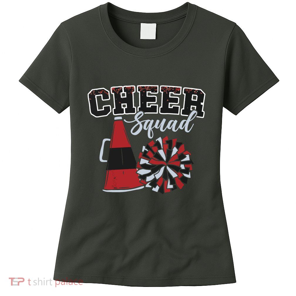 Cheer Squad Funny Cheerleader Cheerleading Red Women Girl Womens T-Shirt