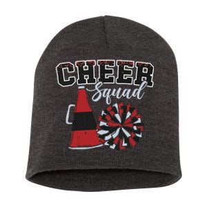 Cheer Squad Funny Cheerleader Cheerleading Red Women Girl Short Acrylic Beanie