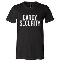 Candy Security Funny Halloween Costume For Parents V-Neck T-Shirt