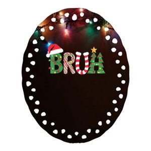 Christmas Shirts For Bruh Funny Christmas Women Ceramic Oval Ornament