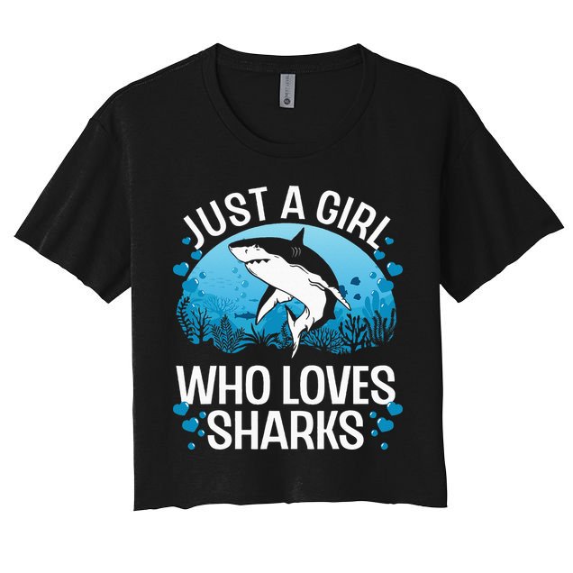 Cool Shark For Women Kids Shark Whale Shark Lover Crop Top