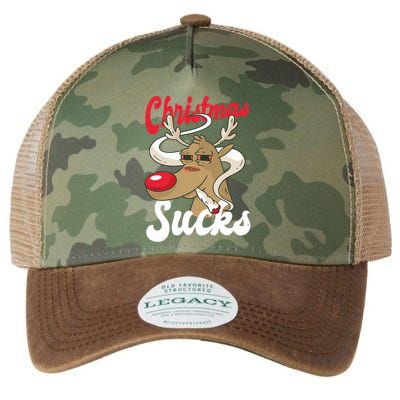 Christmas Sucks Funny Stoner Weedhead Pothead Xmas Design Gift Legacy Tie Dye Trucker Hat