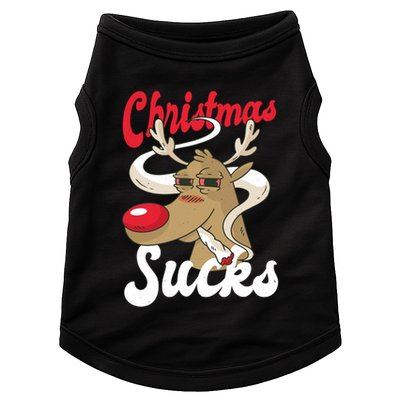 Christmas Sucks Funny Stoner Weedhead Pothead Xmas Design Gift Doggie Tank