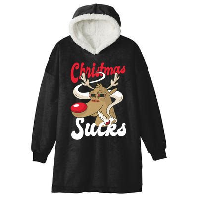 Christmas Sucks Funny Stoner Weedhead Pothead Xmas Design Gift Hooded Wearable Blanket