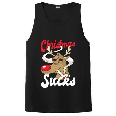 Christmas Sucks Funny Stoner Weedhead Pothead Xmas Design Gift PosiCharge Competitor Tank