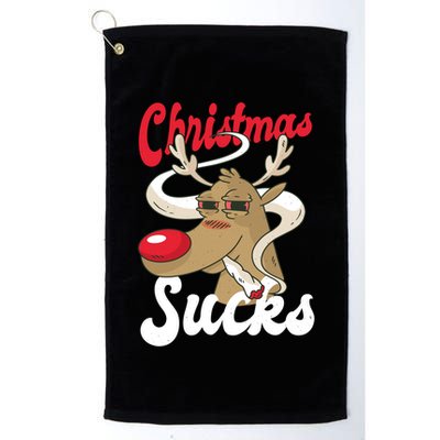 Christmas Sucks Funny Stoner Weedhead Pothead Xmas Design Gift Golf Towel