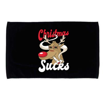 Christmas Sucks Funny Stoner Weedhead Pothead Xmas Design Gift Microfiber Hand Towel