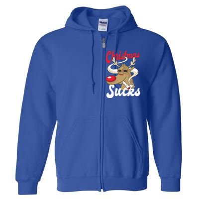 Christmas Sucks Funny Stoner Weedhead Pothead Xmas Design Gift Full Zip Hoodie