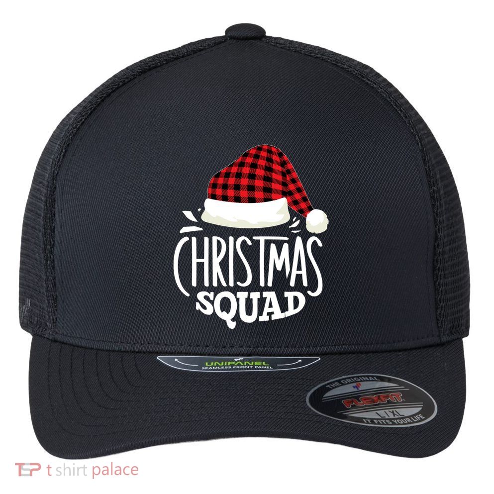 Christmas Squad Family Group Matching Christmas Pajama Party Flexfit Unipanel Trucker Cap