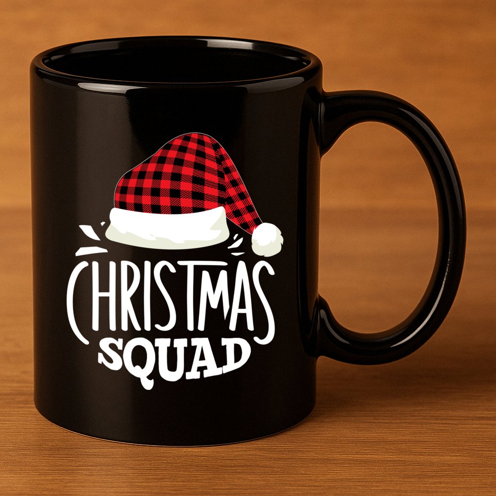 Christmas Squad Family Group Matching Christmas Pajama Party 11oz C Handle Ceramic Mug