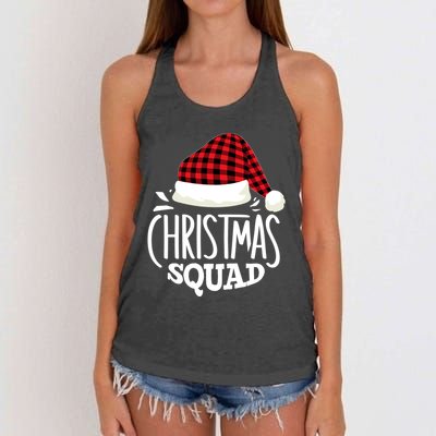 Christmas Squad Family Group Matching Christmas Pajama Party Women's Knotted Racerback Tank