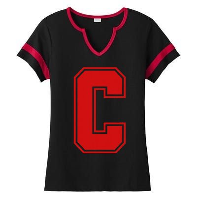 C School Fan Sports Teachers Students Ladies Halftime Notch Neck Tee