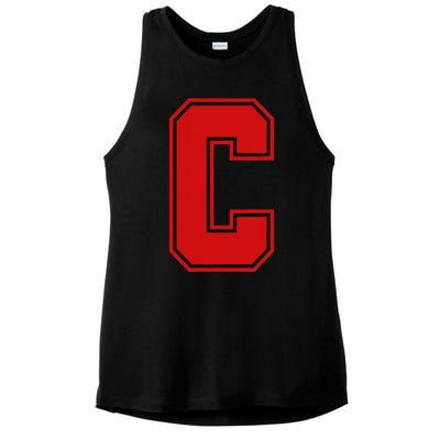 C School Fan Sports Teachers Students Ladies PosiCharge Tri-Blend Wicking Tank