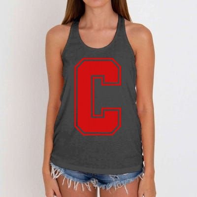 C School Fan Sports Teachers Students Women's Knotted Racerback Tank