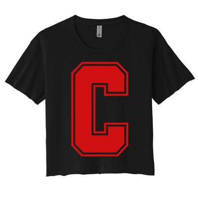 C School Fan Sports Teachers Students Women's Crop Top Tee