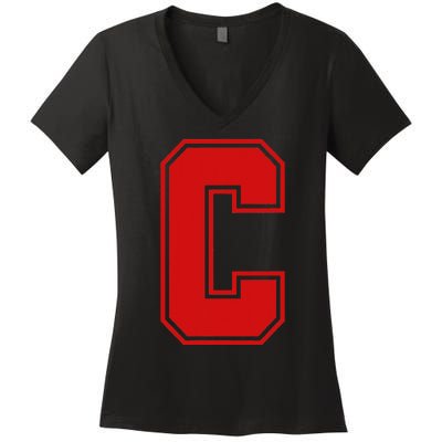 C School Fan Sports Teachers Students Women's V-Neck T-Shirt