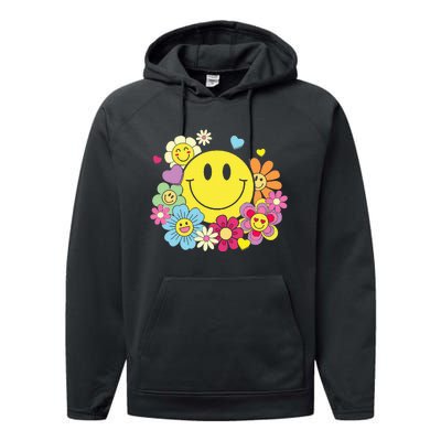 Cute Smile Face Flower Happy Face Flowers Heart Performance Fleece Hoodie